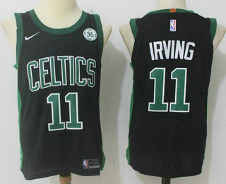 Men's Boston Celtics #11 Kyrie Irving Black 2017-2018 Nike Swingman General Electric Stitched NBA Jersey