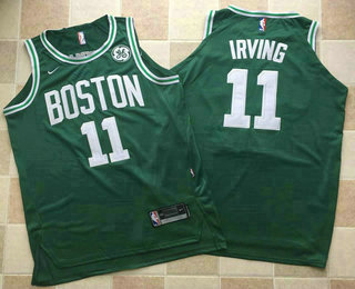 Men's Boston Celtics #11 Kyrie Irving Green 2017-2018 AU Stitched NBA Revolution 30 Swingman Jersey