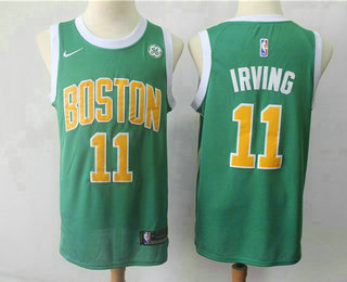 Men's Boston Celtics #11 Kyrie Irving Green Nike Swingman 2018 playoffs Earned Edition Stitched Jersey With The Sponsor Logo