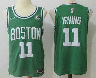 Men's Boston Celtics #11 Kyrie Irving New Green 2017-2018 Nike Authentic General Electric Stitched NBA Jersey