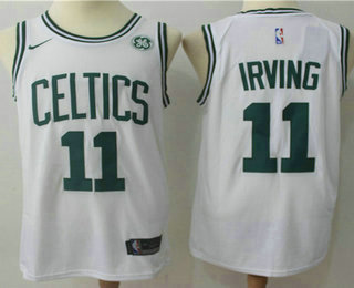 Men's Boston Celtics #11 Kyrie Irving White 2017-2018 Nike Swingman Stitched NBA Jersey