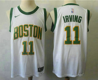 Men's Boston Celtics #11 Kyrie Irving White With Gold 2019 NBA Swingman City Edition Jersey