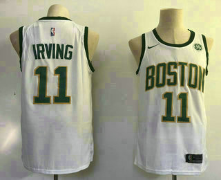 Men's Boston Celtics #11 Kyrie Irving White With Gold 2019 NBA Swingman General Electric City Edition Jersey