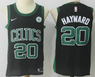 Men's Boston Celtics #20 Gordon Hayward Black 2017-2018 Nike Swingman General Electric Stitched NBA Jersey