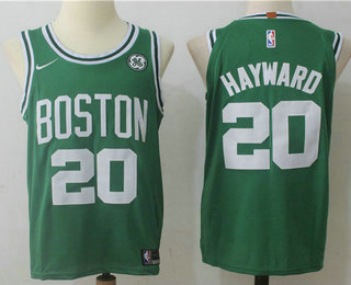 Men's Boston Celtics #20 Gordon Hayward Green 2017-2018 Nike Authentic General Electric Stitched NBA Jersey