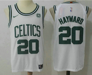 Men's Boston Celtics #20 Gordon Hayward White 2017-2018 Nike Authentic General Electric Stitched NBA Jersey