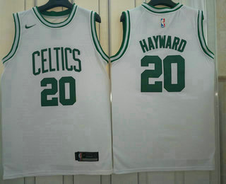 Men's Boston Celtics #20 Gordon Hayward White 2017-2018 Nike Swingman Stitched NBA Jersey