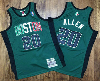 Men's Boston Celtics #20 Ray Allen Green 2007 Hardwood Classics Soul AU Throwback Jersey