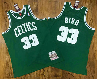 Men's Boston Celtics #33 Larry Bird 1985-86 Green Hardwood Classics Soul AU Stitched NBA Throwback Jersey