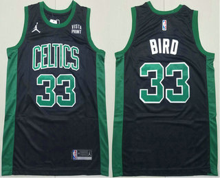 Men's Boston Celtics #33 Larry Bird Black Icon Sponsor Swingman Jersey