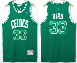 Men's Boston Celtics #33 Larry Bird Green Hardwood Classics Soul Swingman Throwback Jersey