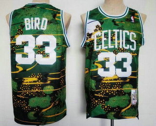 Men's Boston Celtics #33 Larry Bird Green Rabbit Swingman Jersey