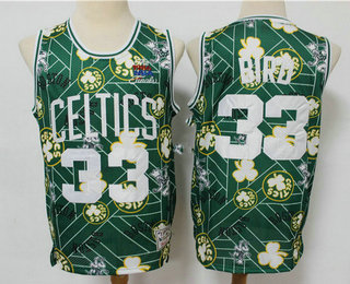 Men's Boston Celtics #33 Larry Bird Green Tear Up Pack Mitchell & Ness Swingman Jeresy