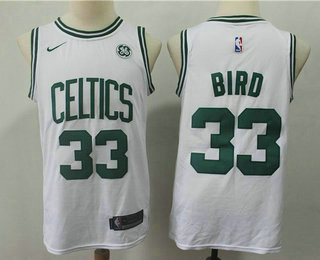 Men's Boston Celtics #33 Larry Bird White 2018 Nike Swingman General Electric Stitched NBA Jersey