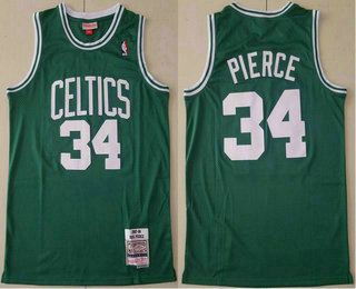 Men's Boston Celtics #34 Paul Pierce Green 2007-08 Hardwood Classics Soul Swingman Stitched NBA Throwback Jersey