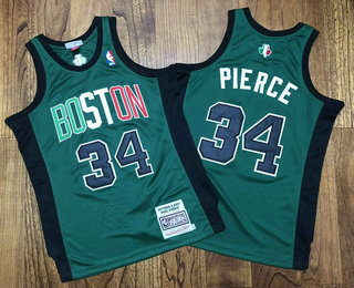 Men's Boston Celtics #34 Paul Pierce Green 2007 Hardwood Classics Soul AU Throwback Jersey