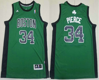 Men's Boston Celtics #34 Paul Pierce Revolution 30 Swingman Green With Black Jersey