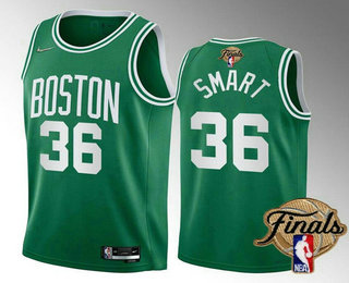 Men's Boston Celtics #36 Marcus Smart 2022 Green NBA Finals Stitched Jersey