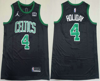 Men's Boston Celtics #4 Jrue Holiday Black Statement Icon Sponsor Swingman Jersey