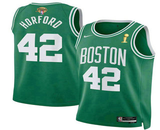 Men's Boston Celtics #42 Al Horford Kelly Green 2024 Finals Champions Icon Edition Stitched Jersey