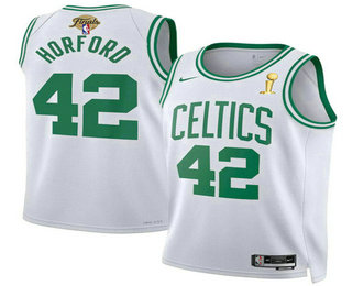 Men's Boston Celtics #42 Al Horford White 2024 Finals Champions Association Edition Stitched Jersey