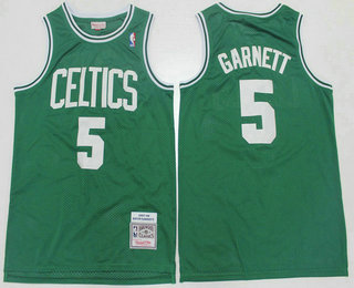 Men's Boston Celtics #5 Kevin Garnett Green 2007-08 Hardwood Classics Soul Swingman Throwback Jersey