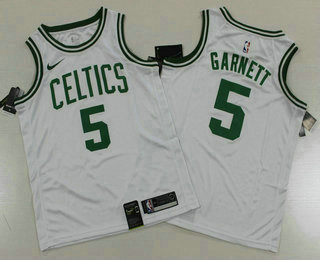 Men's Boston Celtics #5 Kevin Garnett White 2019 NEW Nike Swingman Printed NBA Jersey