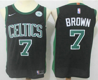 Men's Boston Celtics #7 Jaylen Brown Black 2017-2018 Nike Authentic General Electric Stitched NBA Jersey