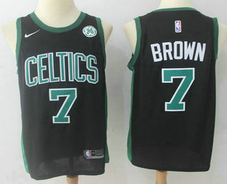 Men's Boston Celtics #7 Jaylen Brown Black 2017-2018 Nike Swingman General Electric Stitched NBA Jersey