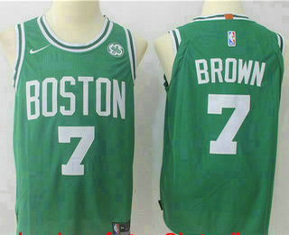 Men's Boston Celtics #7 Jaylen Brown Green 2017-2018 Nike Authentic General Electric Stitched NBA Jersey