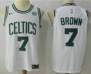 Men's Boston Celtics #7 Jaylen Brown White 2017-2018 Nike Authentic General Electric Stitched NBA Jersey