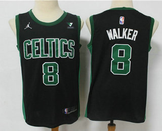 Men's Boston Celtics #8 Kemba Walker Black 2021 Brand Jordan Swingman Stitched NBA Jersey With NEW Sponsor Logo