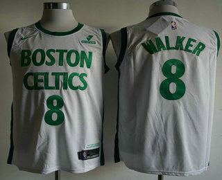 Men's Boston Celtics #8 Kemba Walker White 2021 Nike City Edition Swingman Stitched NBA Jersey With The Sponsor Logo