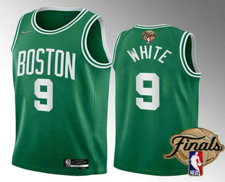 Men's Boston Celtics #9 Derrick White 2022 Green NBA Finals Stitched Jersey