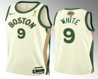 Men's Boston Celtics #9 Derrick White 2024 Finals Champions City Edition Stitched Jersey