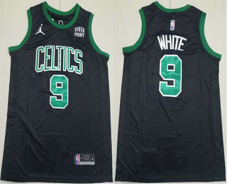 Men's Boston Celtics #9 Derrick White Black Statement Icon Sponsor Swingman Jersey