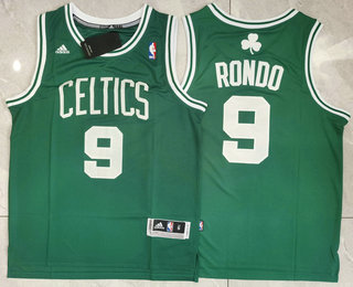 Men's Boston Celtics #9 Rajon Rondo Green Revolution 30 Swingman Jersey