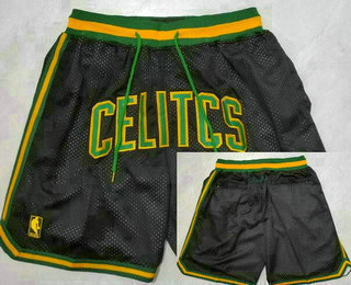 Men's Boston Celtics Black Gold Just Don Shorts