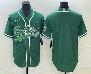 Men's Boston Celtics Blank Green Stitched Baseball Jersey 11