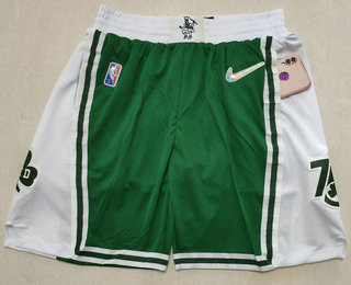 Men's Boston Celtics Green 75th Anniversary Diamond 2021 Stitched Shorts