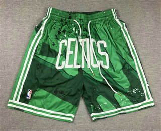 Men's Boston Celtics Green Rabbit Swingman Shorts 01