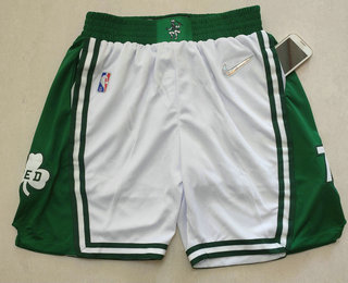 Men's Boston Celtics White 75th Anniversary Diamond 2021 Stitched Shorts
