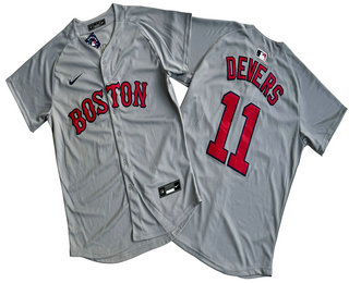 Men's Boston Red Sox #11 Rafael Devers Grey Limited Stitched Jersey