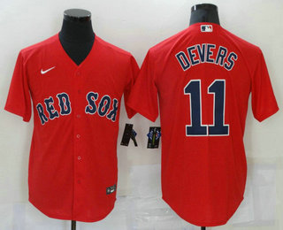 Men's Boston Red Sox #11 Rafael Devers Red New Cool Base Stitched Nike Jersey