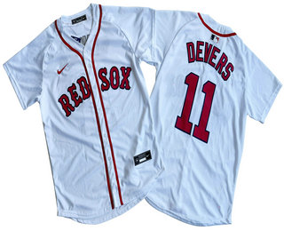 Men's Boston Red Sox #11 Rafael Devers White Limited Stitched Jersey