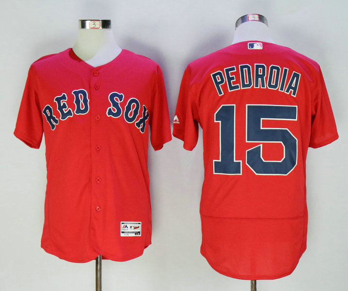 Men's Boston Red Sox #15 Dustin Pedroia Red 2016 Flexbase Baseball Jersey