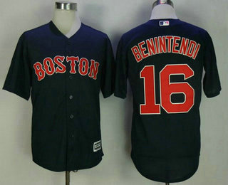 Men's Boston Red Sox #16 Andrew Benintendi Navy Blue Alternate Stitched MLB Majestic Cool Base Jersey