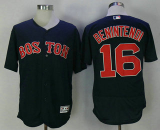 Men's Boston Red Sox #16 Andrew Benintendi Navy Blue Alternate Stitched MLB Majestic Flex Base Jersey