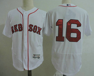 Men's Boston Red Sox #16 Andrew Benintendi No Name White Home Stitched MLB Majestic Flex Base Jersey