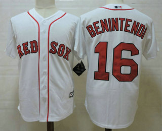 Men's Boston Red Sox #16 Andrew Benintendi White Home Stitched MLB Majestic Cool Base Jersey